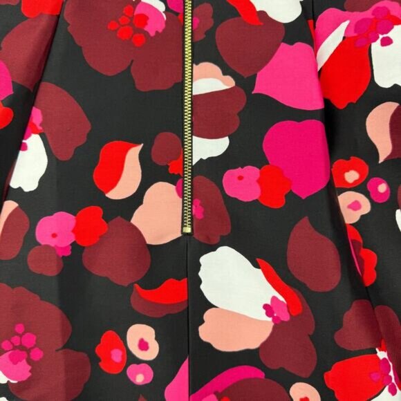 KATE SPADE Falling Florals Sleeveless Fit And Flare Dress Womens Sz 2 Pink Red - Picture 9 of 11